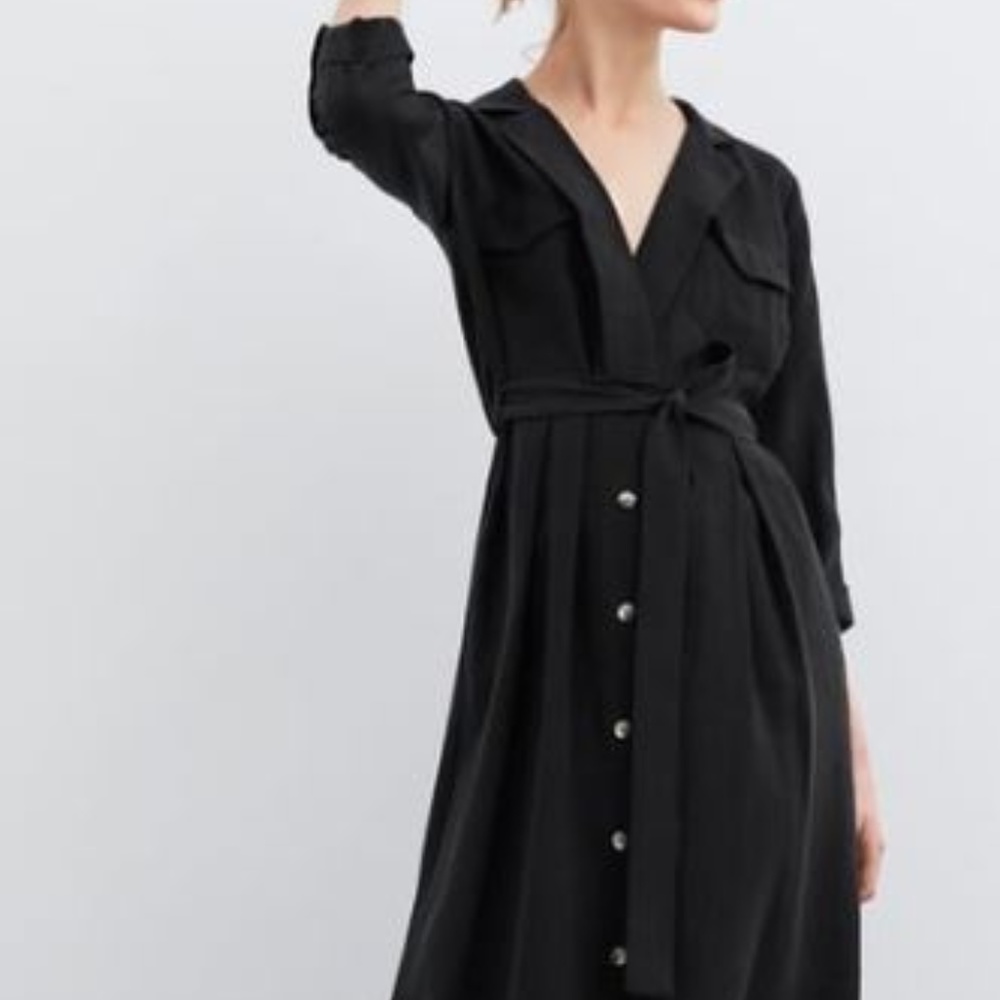 NWT Zara Long Dress With Belt